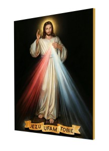 Jezus Miłosierny wg św. Faustyny, obraz ceramiczny 