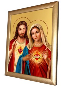 Serce Jezusa i Serce Maryi, Obraz na Ceramice, Ikoniczna Grafika