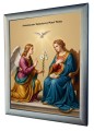 Ceramiczny obraz religijny przedstawiający Zwiastowanie Maryi przez Archanioła Gabriela w stylu ikony.jpg