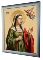 Ceramiczny obraz religijny przedstawiający Świętą Dorotę w stylu klasycznej ikony chrześcijańskiej.jpg
