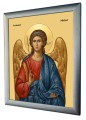 Grafika ikoniczna Archanioła Michała na ceramicznym obrazie religijnym inspirowanym tradycyjną sztuką sakralną.jpg