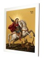 Święty Jerzy walczący ze smokiem – ceramiczny obraz religijny w drewnianej ramie.jpg