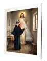 Jezus Milosierny i Swieta Faustyna w celi klasztornej obraz religijny na plytce ceramicznej.jpg