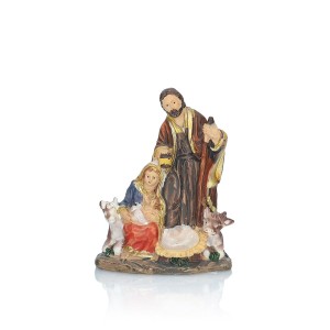 Szopka bożonarodzeniowa Classic 6 cm – Święta Rodzina z wołem i osłem