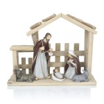 Szopka bożonarodzeniowa Favola 24 cm – Święta Rodzina z wołem i osłem