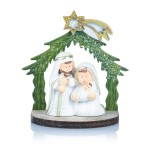 Święta Rodzina Favola 7 cm w zielonej stajence z gwiazdą