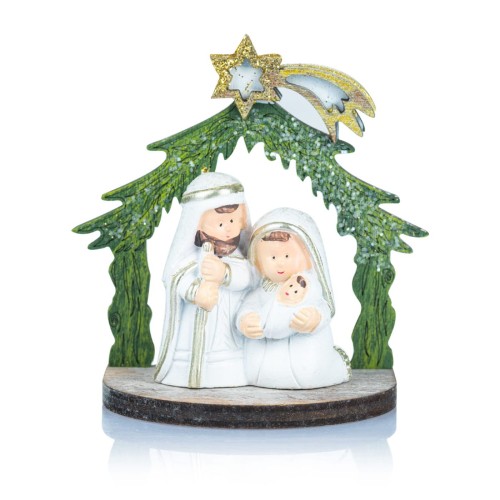 Święta Rodzina Favola 7 cm w zielonej stajence