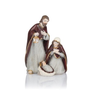 Święta Rodzina Favola 20 cm z lampionem – figurka z żywicy