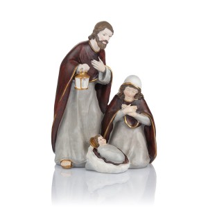 Święta Rodzina Favola 25,5 cm z lampionem – figurka z żywicy