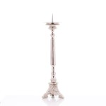 Lichtarz mosiężny niklowany 39 cm