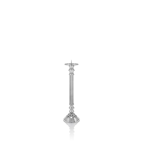 Lichtarz mosiężny niklowany 40 cm – zdjęcie 1