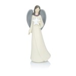 Anioł Favola 23 cm z gwiazdą – kremowa figurka z żywicy