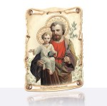 Święty Józef z gałązką lilii – obrazek z modlitwą 16 × 23,5 cm
