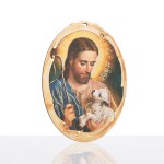 Jezus Dobry Pasterz – owalny obrazek 12 × 16,5 cm