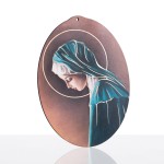 Matka Boża z pochyloną głową – owalny obrazek 12 × 16,5 cm