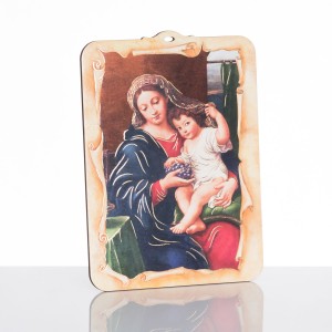 Matka Boża z Jezusem na kolanach – obrazek 12 × 8 cm