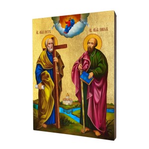 Ikona złocona święci Piotr i Paweł